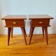 Paire de tables de chevet vintage Mid-century pieds compas