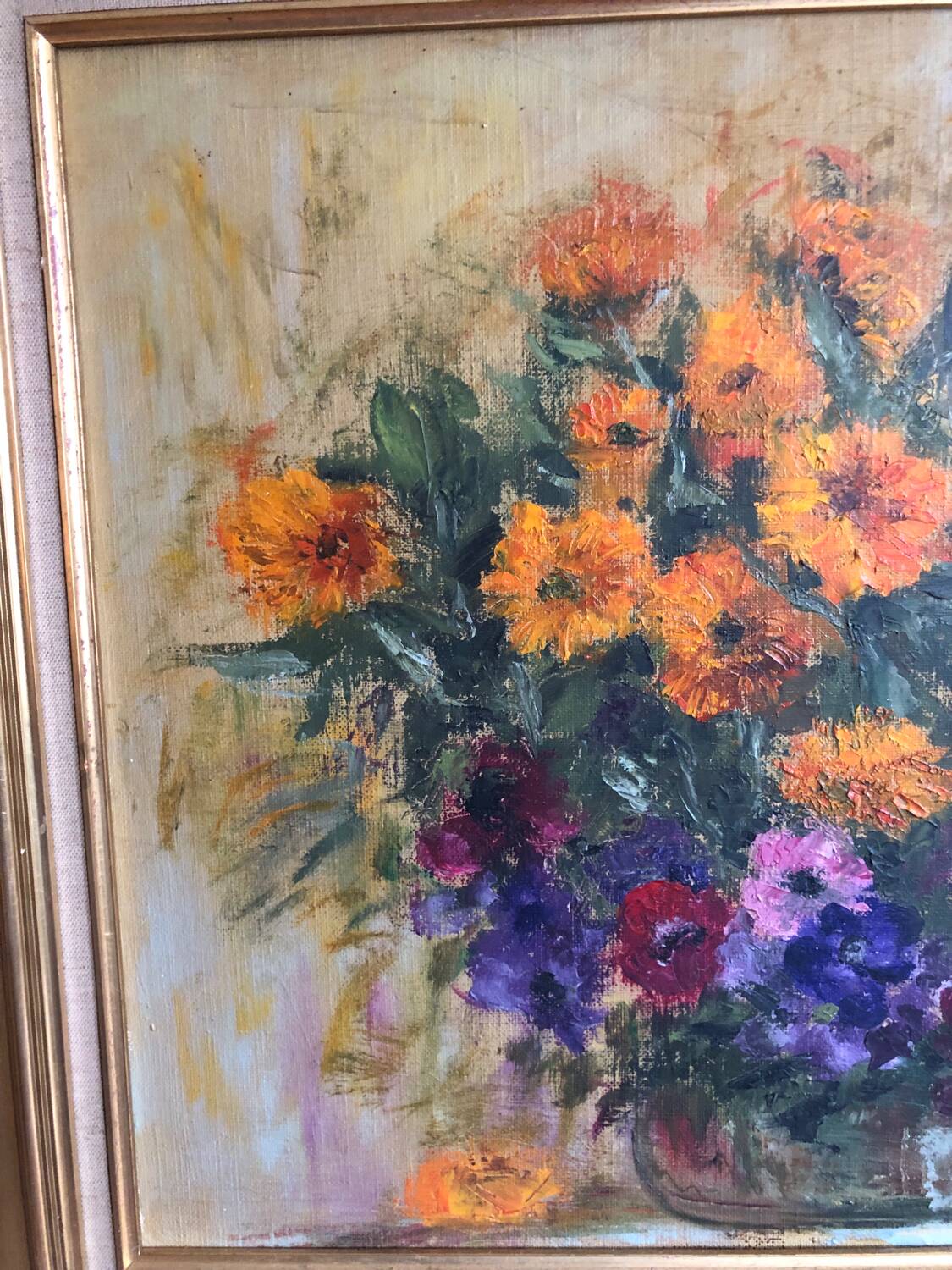 Painting Still life of flowers Oil on canvas