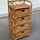 Vintage 1970s rattan and wicker chest of drawers with 4 drawers.