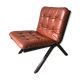 Scandinavian folding armchair in cognac leather