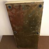 Rectangular mother-of-pearl and brass storage box 1970