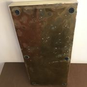 Rectangular mother-of-pearl and brass storage box 1970