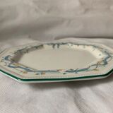 12 octagonal dessert plates in blue and yellow green English porcelain Johnson Brothers