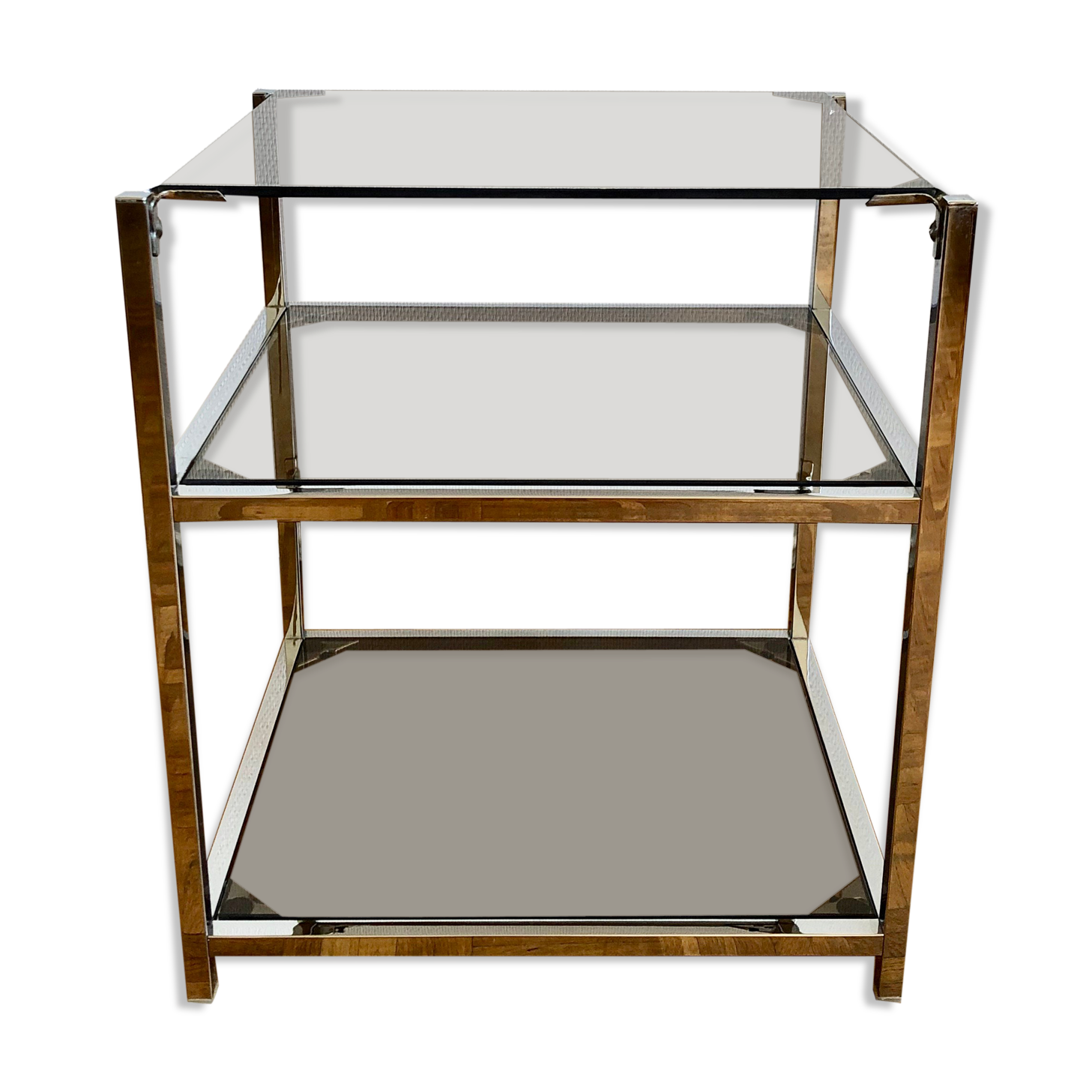 Smoked glass and chrome dessert