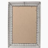 Rectangular wall mirror, silver metal frame