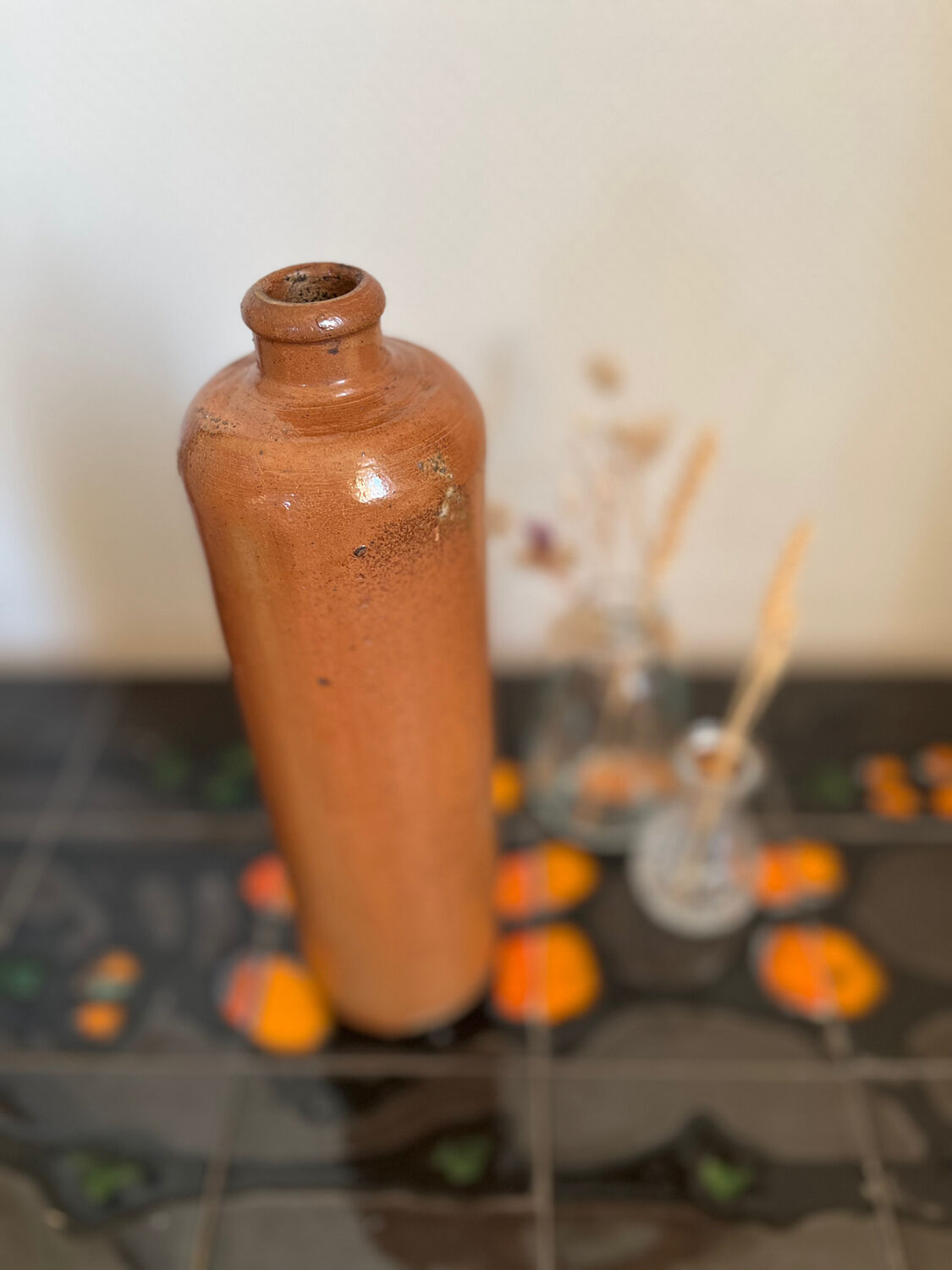 Vintage MKT ocher stoneware bottle