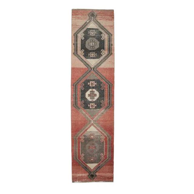 1970s Turkish Hand-Knotted Runner Rug 89x363