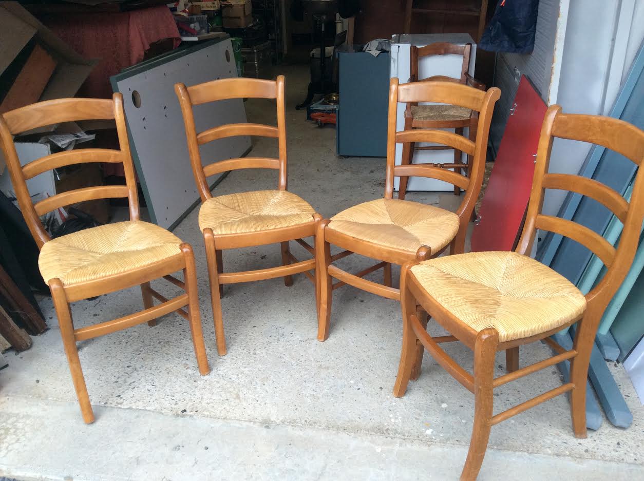 4 straw seating chairs