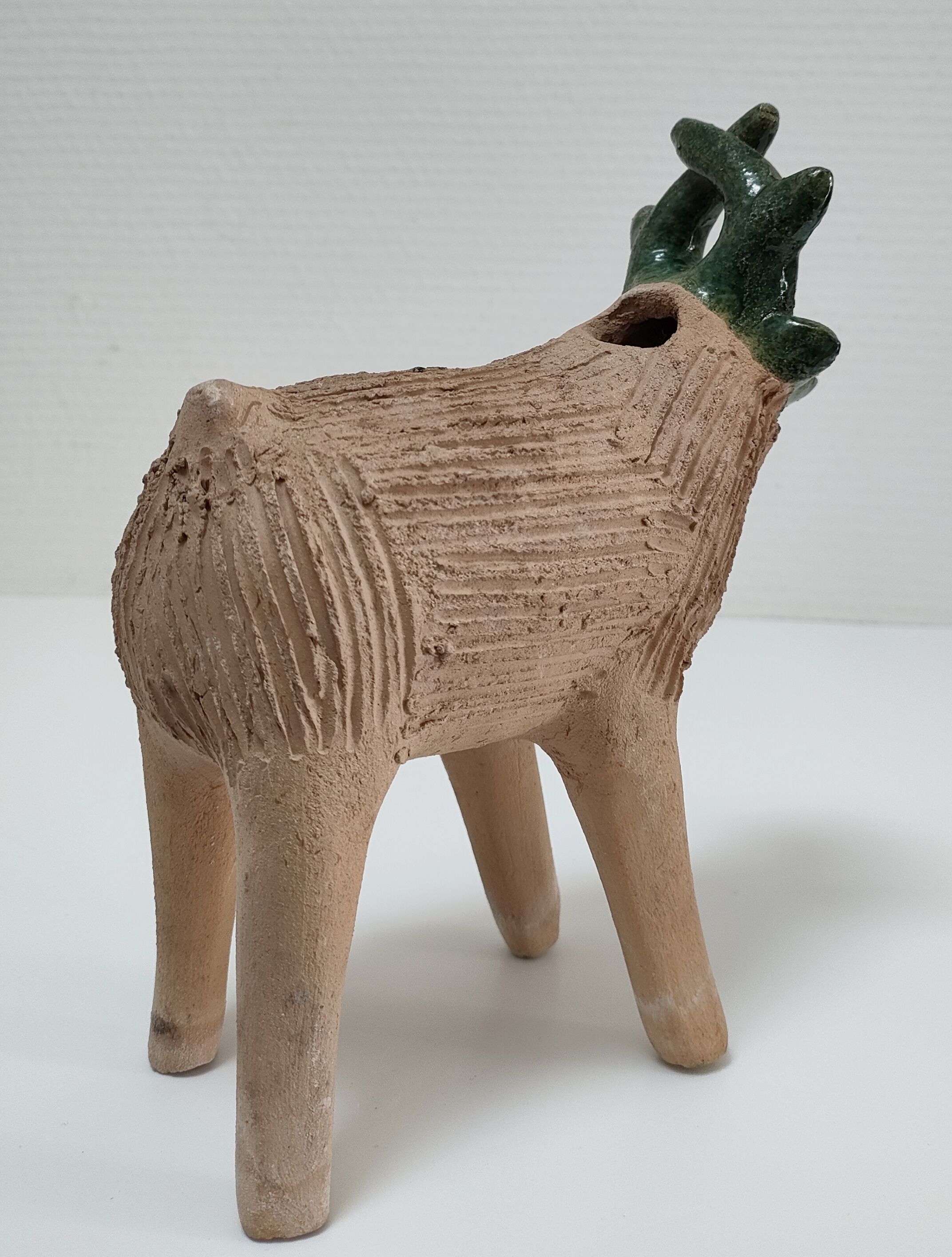 Vase picnic zoomorphic cow ceramic 70s