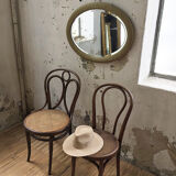 Miroir ovale Napoléon à canneaux XIXème