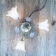 Ceiling lamp art deco flowers three fires