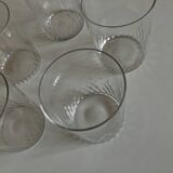 Set of 5 Baccarat modernist Ecailles water goblets