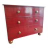 Chest of drawers early twentieth century lacquered red