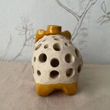 Handmade ceramic solifiore in the shape of a hedgehog