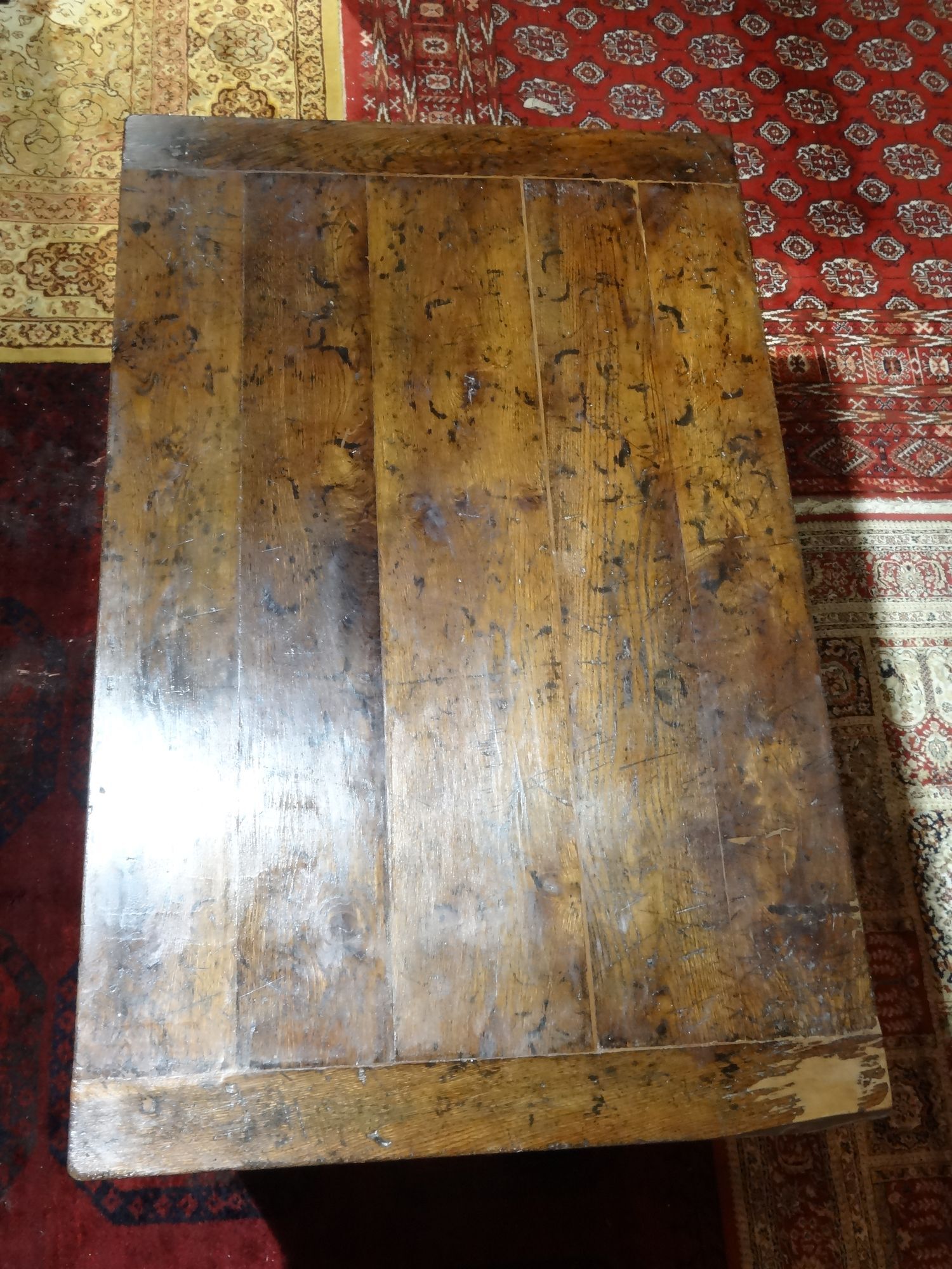 Nineteenth century farmhouse table in natural oak wood 140 x 90 cm