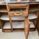 Art Deco black marble sideboard and vintage beveled mirror