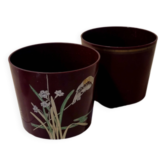 2 Caches pot Chatelain diamètre 16,5 cm - vintage
