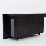 Commode laquée noire laiton signée Pierre Cardin 1980