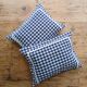 Set of 2 vintage cushions, blue gingham