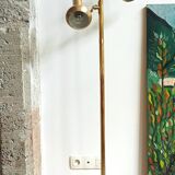 Floor lamp golden brass spots 70s