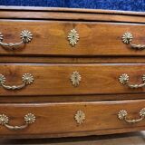 Curved Louis XIV period chest of drawers in solid walnut circa 1700