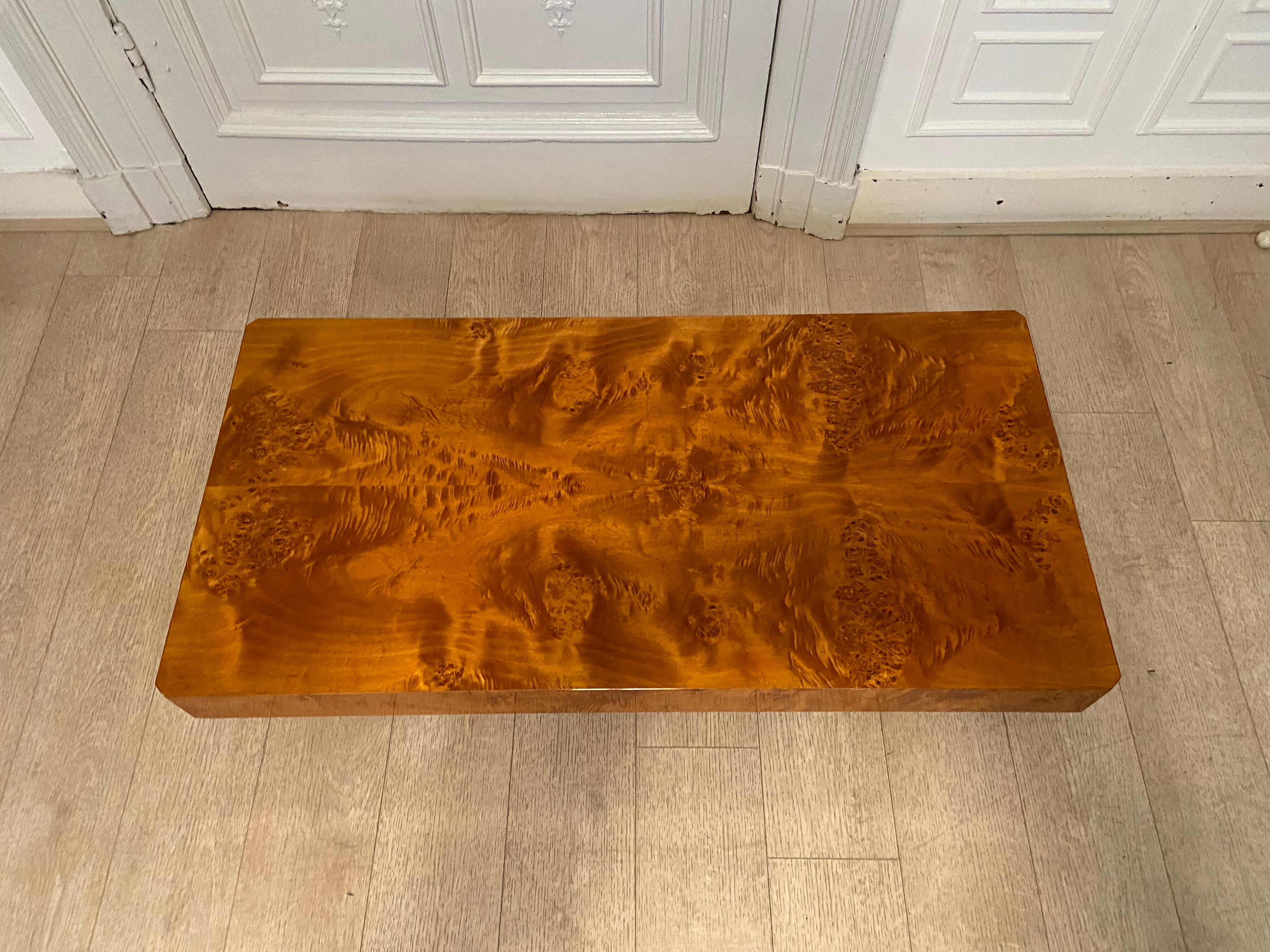 Elm magnifying glass coffee table, 1970s