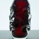Mid-century modern handmade crystal vase in dark red by Börne Augustsson for Åseda