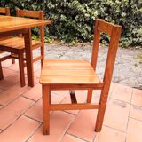 Table & 6 chairs in solid pine 80s