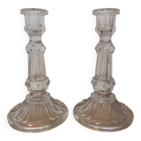 Pair of glass candlesticks