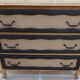 Solid wood 3 drawer chest of drawers in natural and black wood with drawer