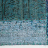Oversized blue and green wool turkish carpets