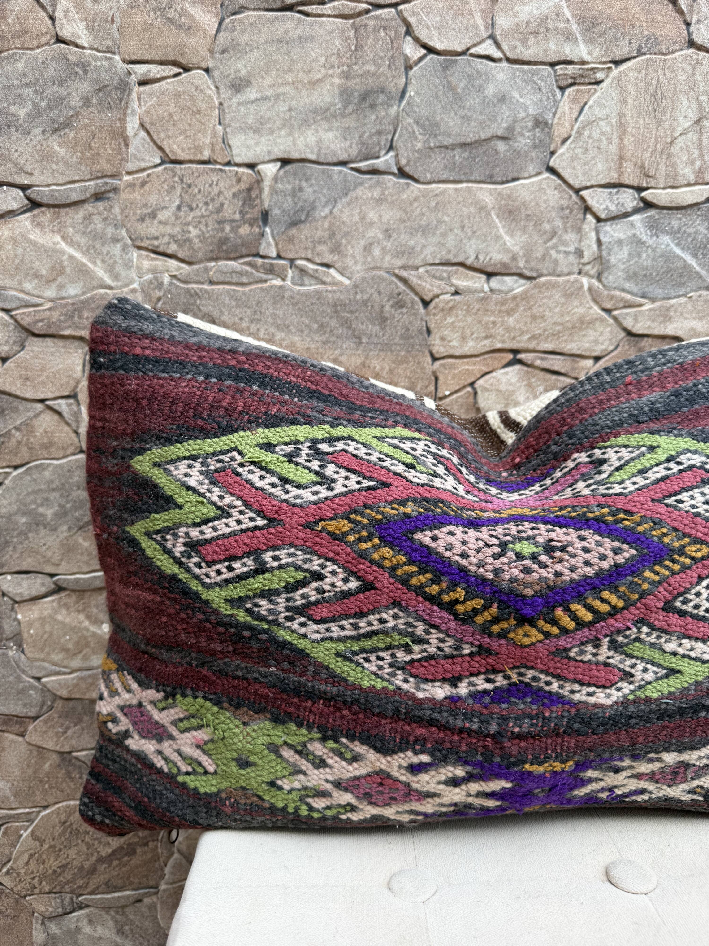 Vintage Moroccan Berber wool cushion cover