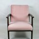 Fauteuil en velours rose années 1970