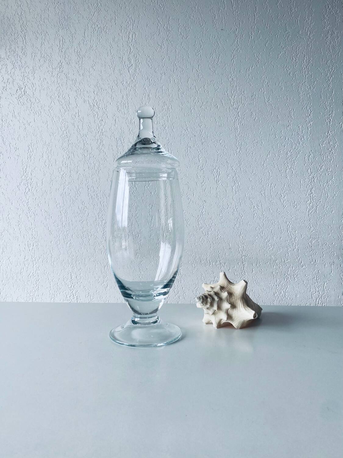 Large apothecary-shaped glass bottle