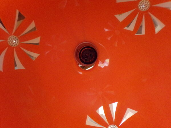 Suspension vintage globe en verre orange