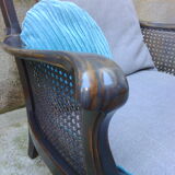 1950s vintage wooden armchair and caning