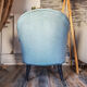 Vintage toad armchair blue velvet 70s