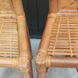 Pair of big bamboo stools 1970s