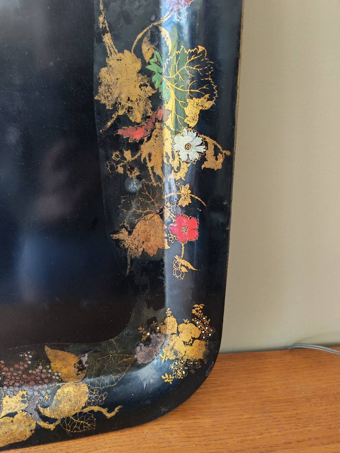 Large painted metal Napoleon III tray.
