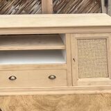 Meuble télé tv rénové en bois brut
