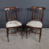 Pair of Chairs in Red Cherry, by Colombo Sanguineti, Italy – 1950