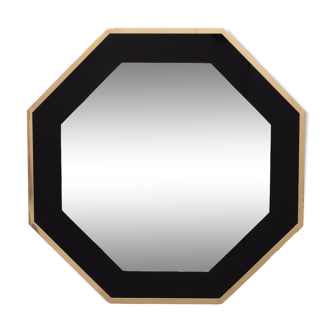 Octagonal Mirror frame in brass 1970s