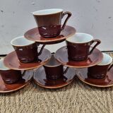 6 cups from 1940/50 enameled ceramic