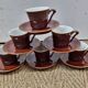 6 cups from 1940/50 enameled ceramic