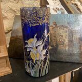 Vase en verre peint 1900