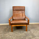 Lounge chair by Grete Jalk for Glostrup, teak and leather, 1960s