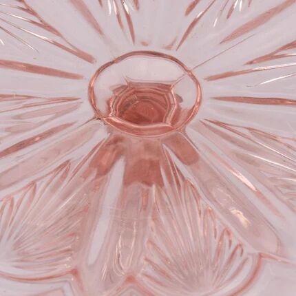 Vintage pink glass cake stand - Diameter 23 cm