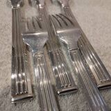 5 silver-plated table forks by Christofle, Triade pattern