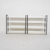 Set of two black and white metal book shelves attrb. to Tomado, Holland, 1950's