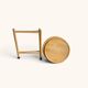 Vintage round dessert trolley on wheels by Jens Quistgaard, 1970s.